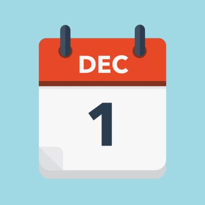 Calendar icon showing 1st December