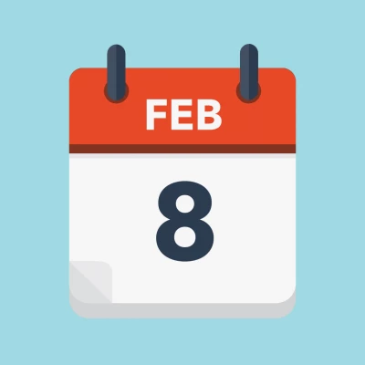 Calendar icon showing 8th February