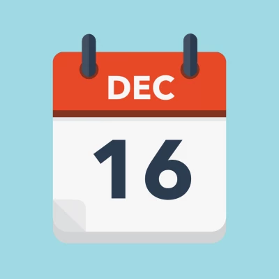 Calendar icon showing 16th December